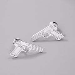Kinitial 1Pair Fashion Gun Pistol Jewelry Gift Charm Gun Shape Earrings for Women Statement Earring Wedding Party Accessory