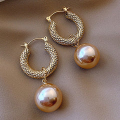 Elegant Imitation Pearl Dangle Earrings
