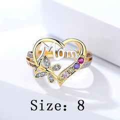 Sophia's Fluttering Love: Colorful Crystal Butterfly Ring