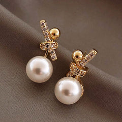 Elegant Imitation Pearl Dangle Earrings