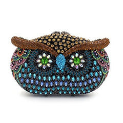 Crystal owl clutch