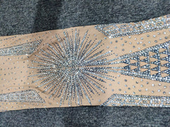 Rhinestones Nude Long goddess Dress