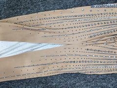 Rhinestones Nude Long goddess Dress