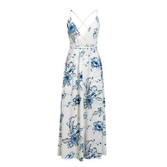 floral dress Spaghetti straps high waist long dress