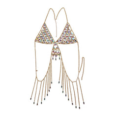 Shiny Rhinestone Tank Top Halter Gems