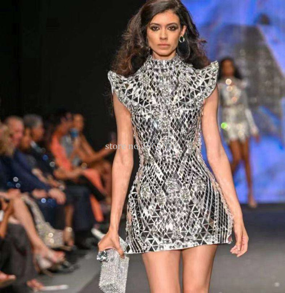 Cecelia Starlight Mirror Luxe Mini Dress