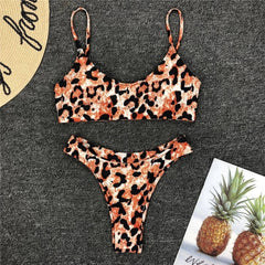 Leopard print bikinis