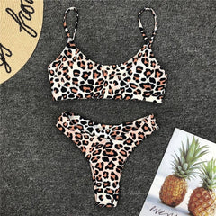 Leopard print bikinis