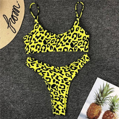 Leopard print bikinis