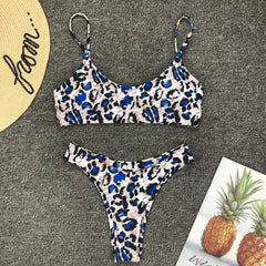 Leopard print bikinis