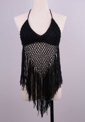 Lace Crochet Hollow Out Tassel Bikini