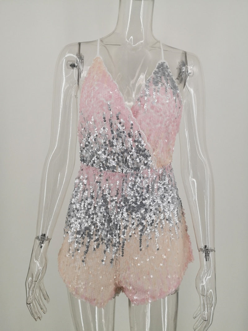 sequins bodysuits pink