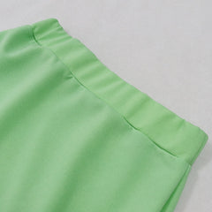 Green Mini Skirts Set