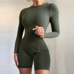 Sleeve Knitted Bodycon Playsuit Romper