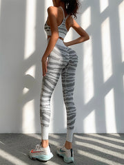 Zebra Striped Yoga Set Two Piece