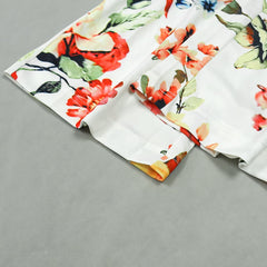 Floral Crop Top Long Pant Two Piece Set