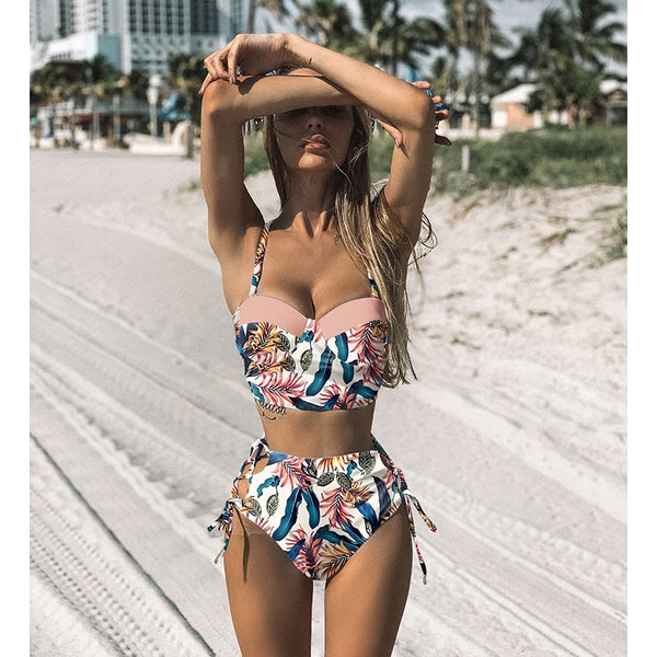 High Waist Bikini Set Floral