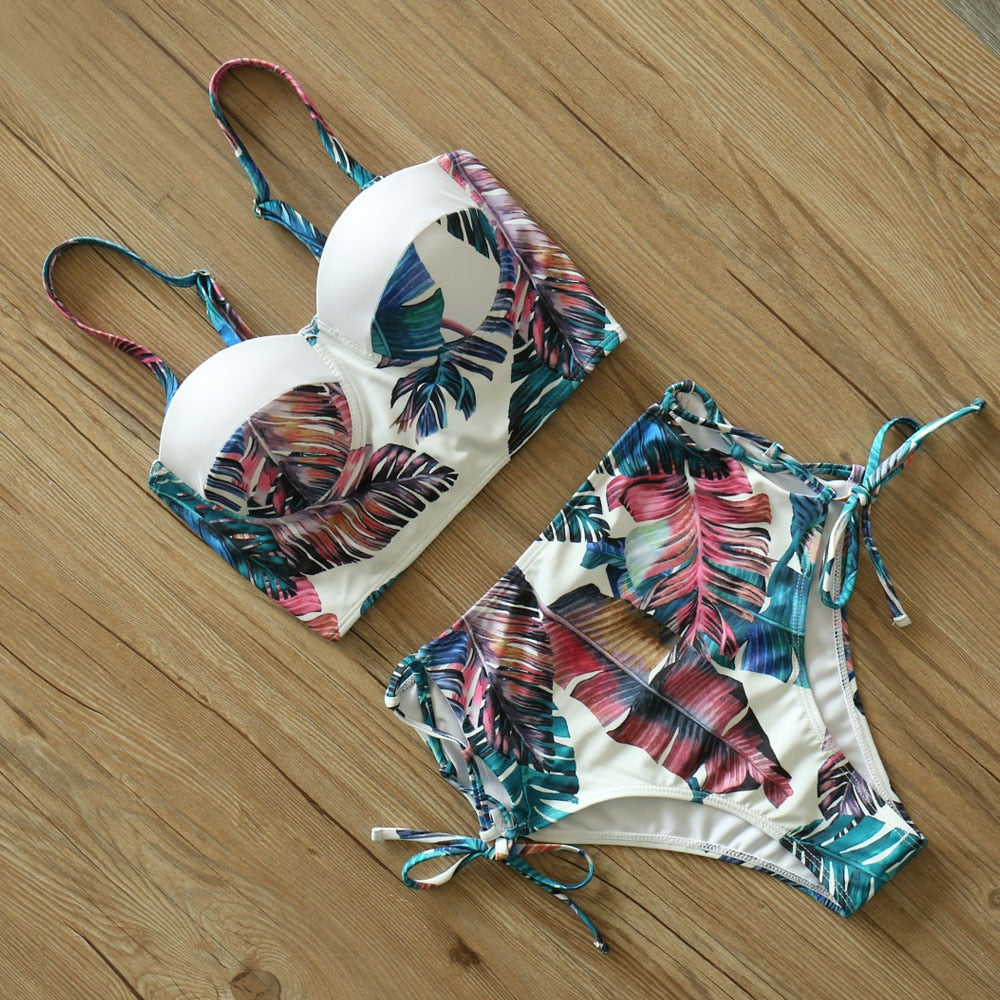 High Waist Bikini Set Floral
