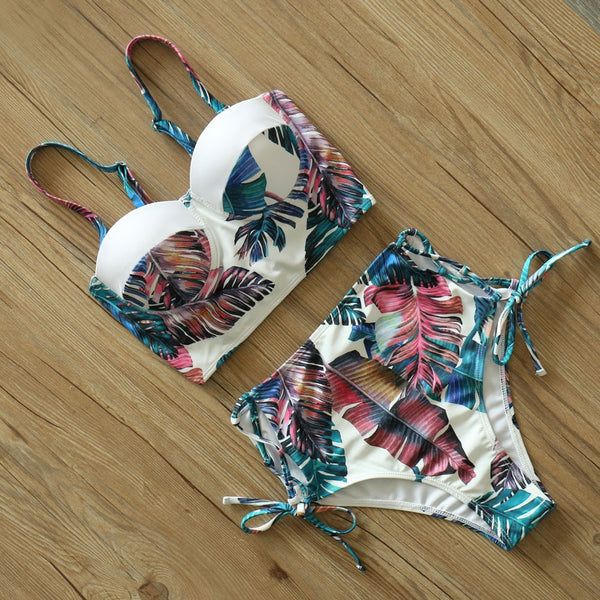 High Waist Bikini Set Floral