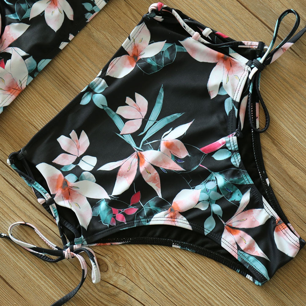 High Waist Bikini Set Floral