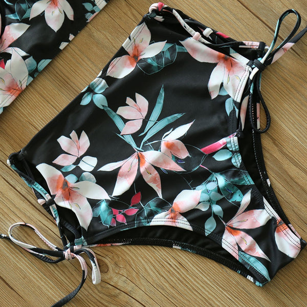 High Waist Bikini Set Floral