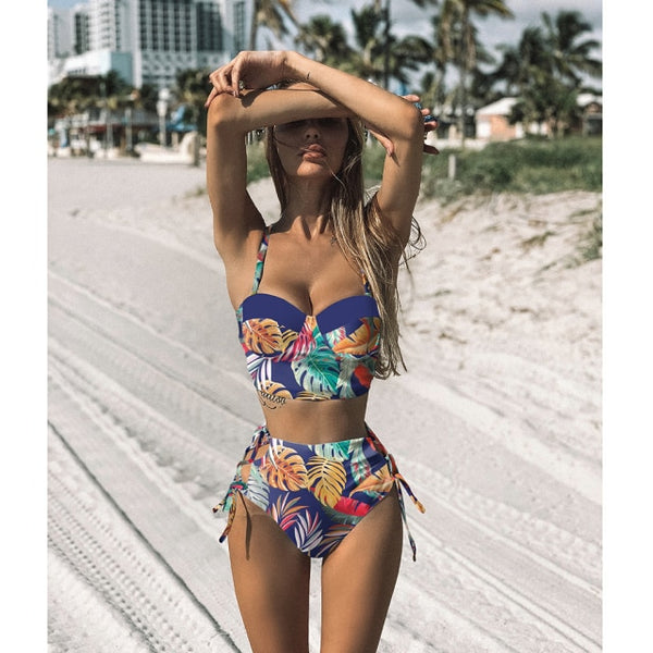 High Waist Bikini Set Floral