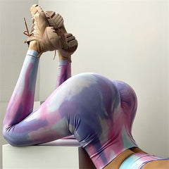 Tie-dye Women Yoga Sets Two Piece