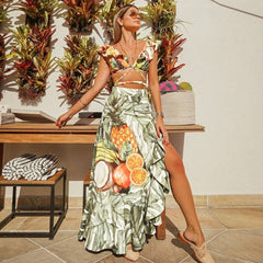 Embroidery Beach Tunic Beach Swimsuit Women Ruffle Bikini Set Cover Up