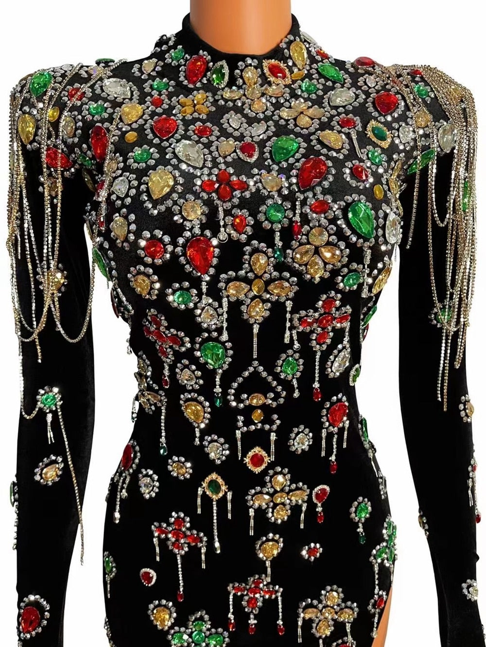 Isabella Royale Jewel Crystal Cascade Mini Dress