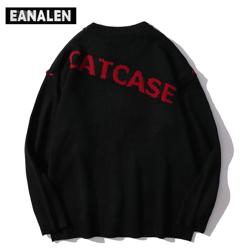 Harajuku love pattern knitted sweater