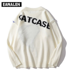 Harajuku love pattern knitted sweater