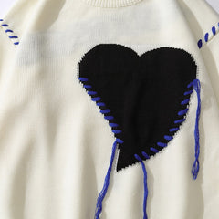 Harajuku love pattern knitted sweater
