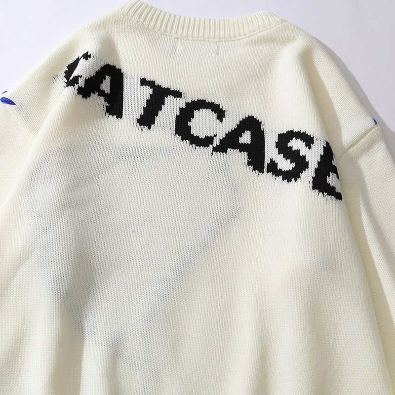 Harajuku love pattern knitted sweater