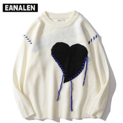 Harajuku love pattern knitted sweater