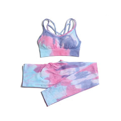 Tie-dye Women Yoga Sets Two Piece