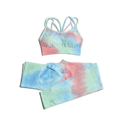 Tie-dye Women Yoga Sets Two Piece