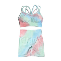 Tie-dye Women Yoga Sets Two Piece