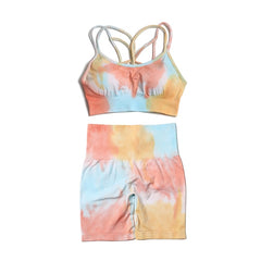 Tie-dye Women Yoga Sets Two Piece