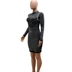 Beautiful Crystal Pearls Short Party Dress