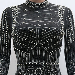Beautiful Crystal Pearls Short Party Dress