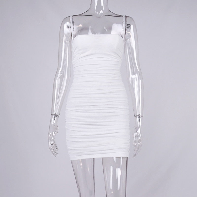 Mesh Summer Dress Spaghetti Strap