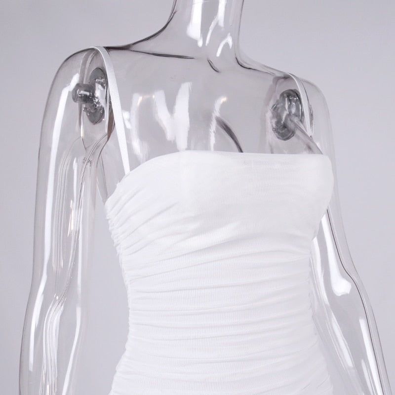 Mesh Summer Dress Spaghetti Strap