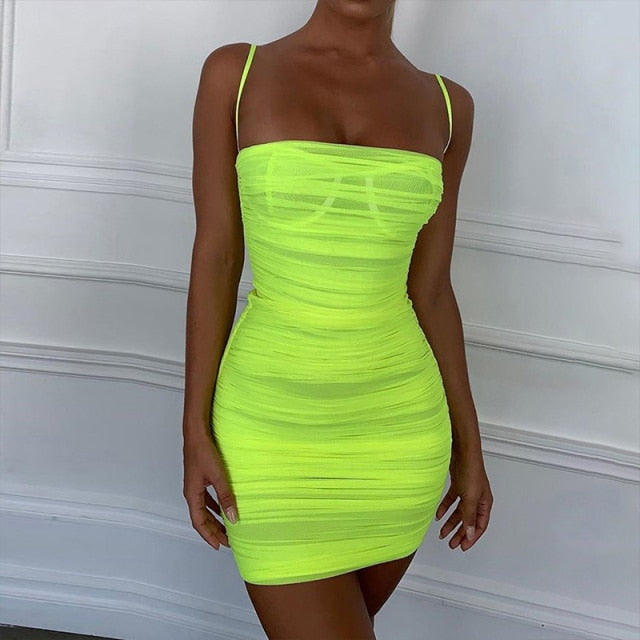 Mesh Summer Dress Spaghetti Strap Main image