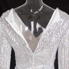 Sequined Sexy V Neck Empire Mini Dress