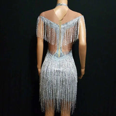 Fringe Rhinestone party dress