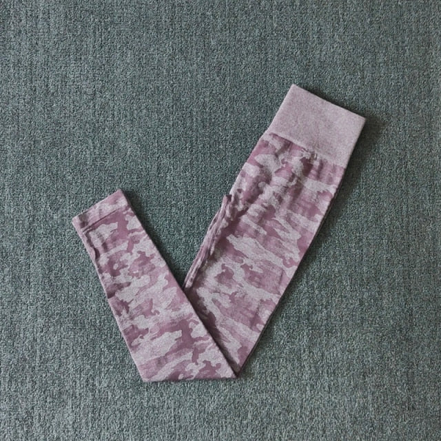 2Pcs Yoga Set Seamless Camouflage set