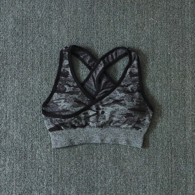 2Pcs Yoga Set Seamless Camouflage set