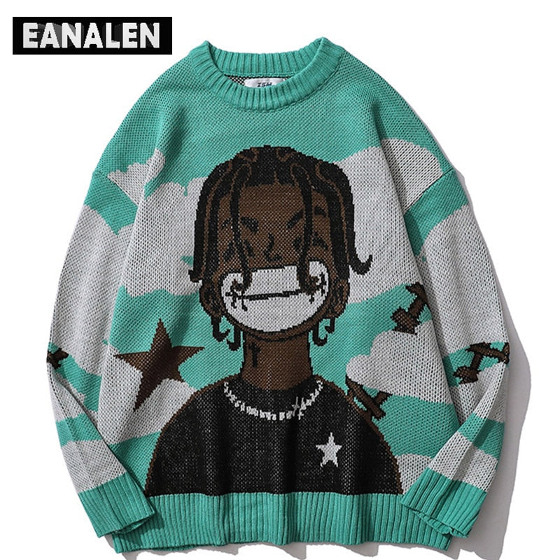 Harajuku vintage cartoon anime knitted sweater