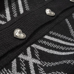 Streetwear Harajuku Heart button Sweater cardigan
