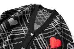 Streetwear Harajuku Heart button Sweater cardigan